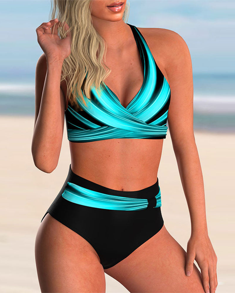 Liliana - Bikiny set s křížovým výstřihem a potiskem
