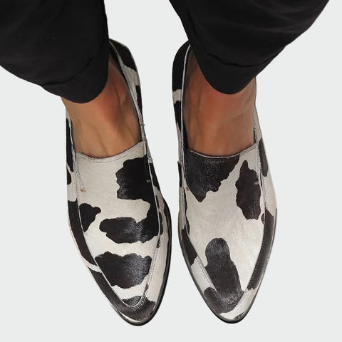 Adéla Elegantní Mokasíny Se Stylovým PotiskemKrávy