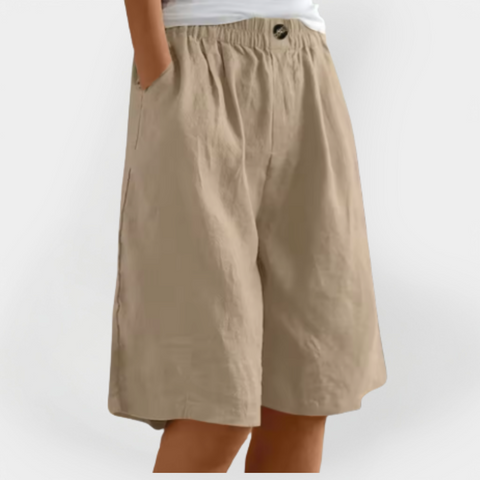 Lněné šortky s kapsami