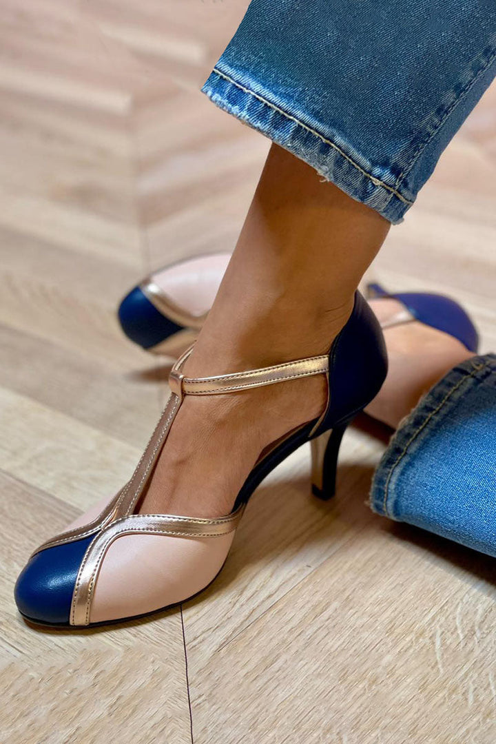 Alessia™ | Barevné a pohodlné T-Strap lodičky s kulatou špičkou