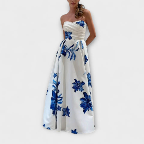 Rosalie - Elegantní květinové maxi šaty s odhalenými rameny