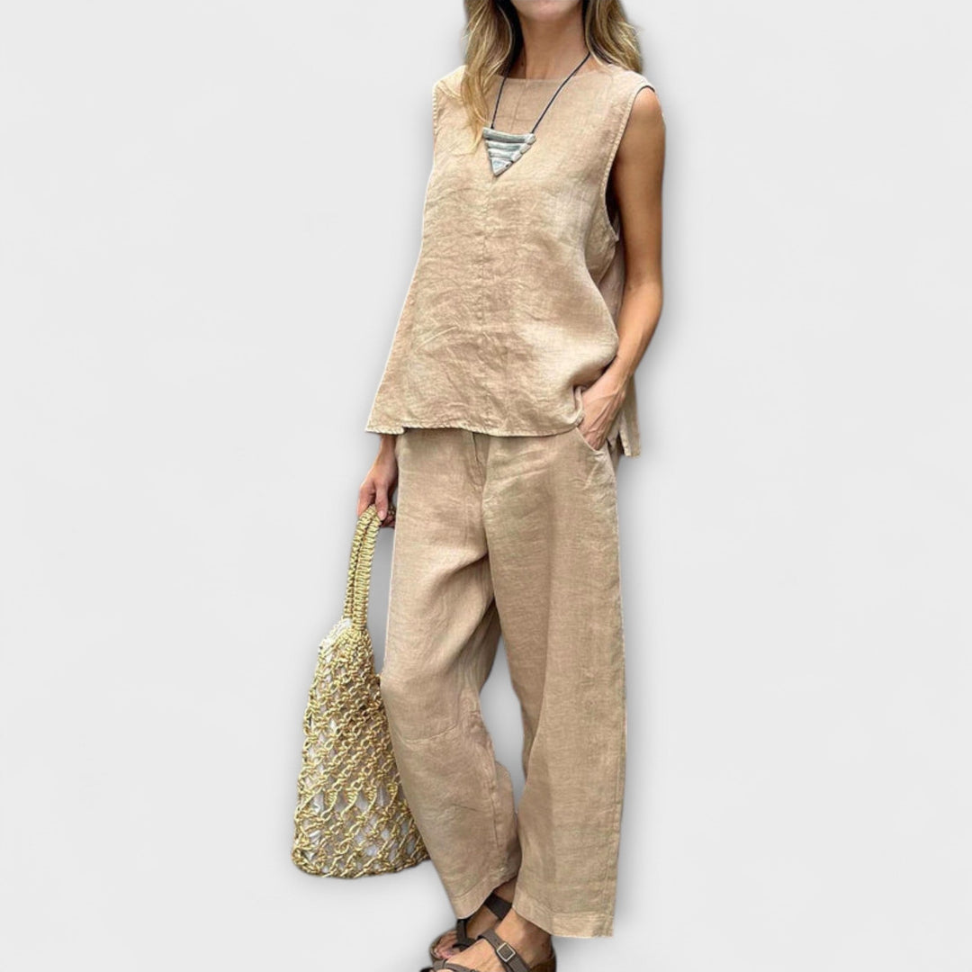 Jennifer - Uvolněný bavlněno-lněný outfit