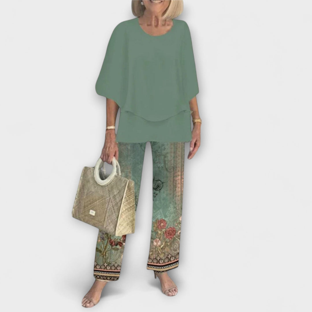 Rosamund - Moderní set s pohodlnou blůzou a kalhotami