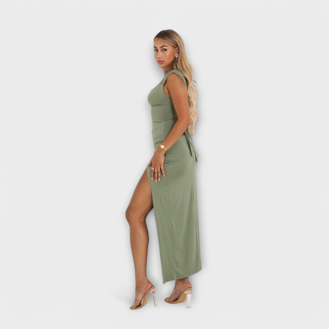 Barbora - Elegante midi šaty ze strečové látky