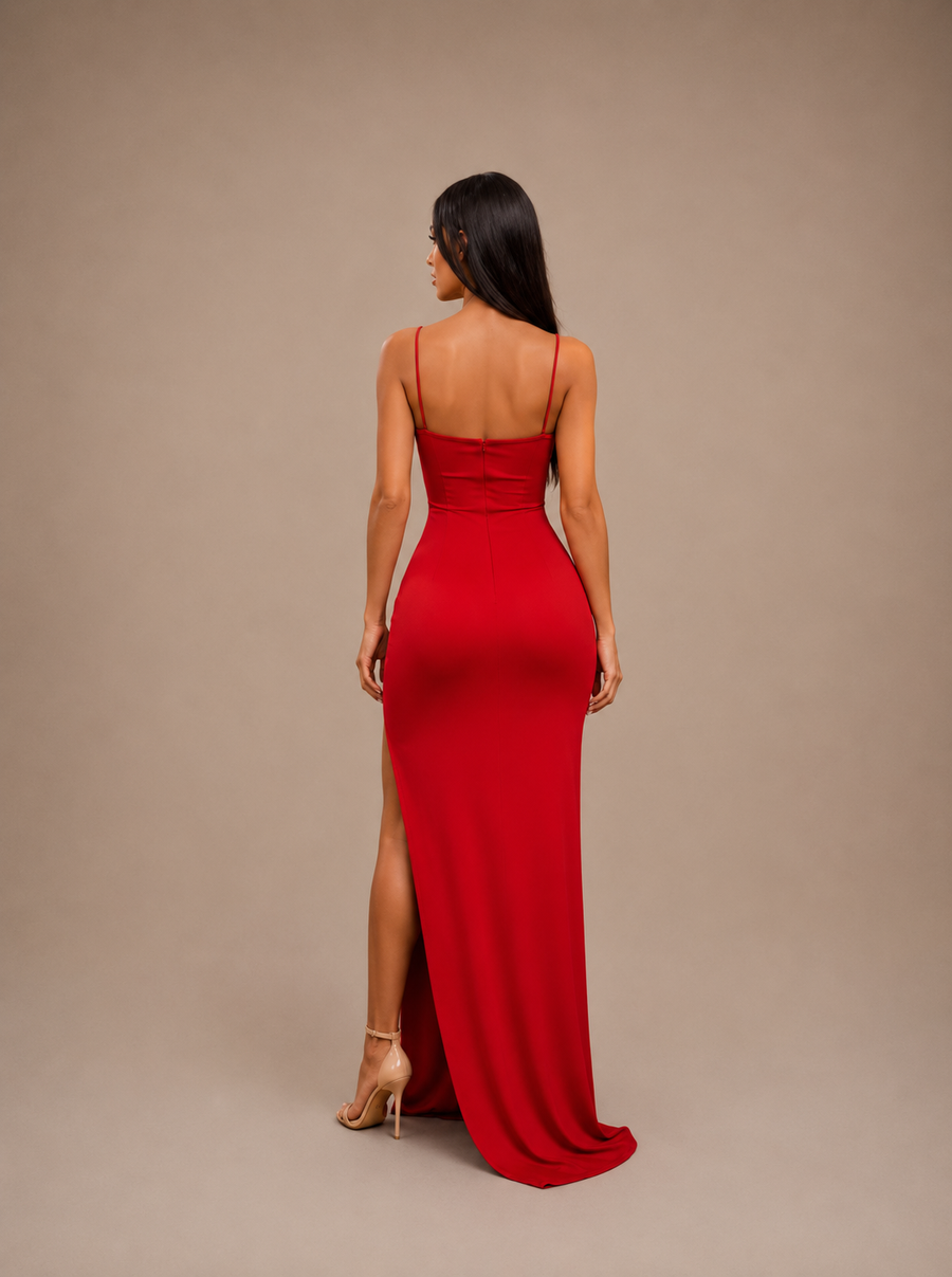 Letné Bodycon Šaty na Ramienka s Rozparkom