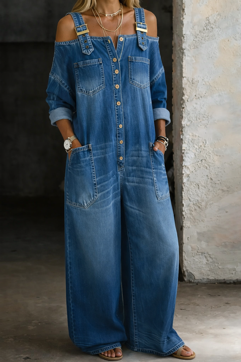 Sofie | Džínový overal s odhalenými rameny