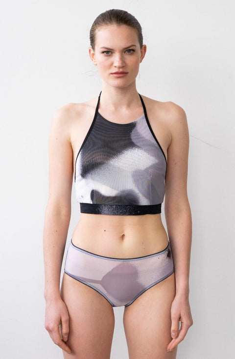 MID RISE BRIEF IN B&W MESH