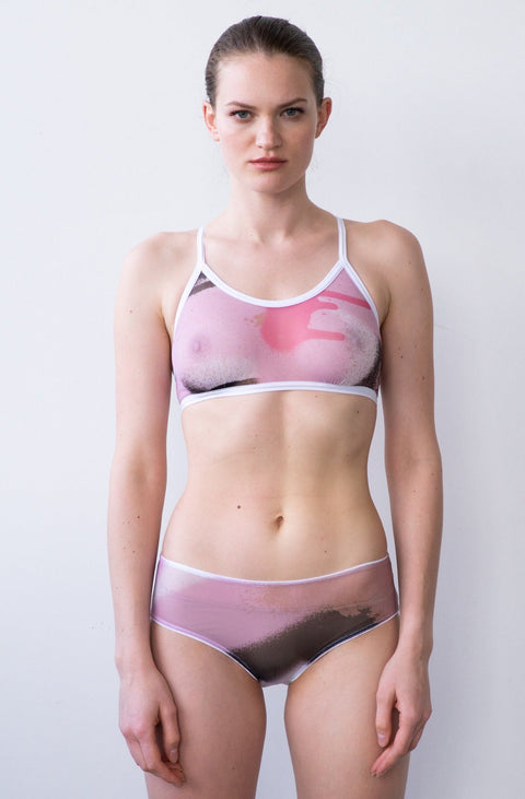 MID RISE BRIEF IN PINK MESH