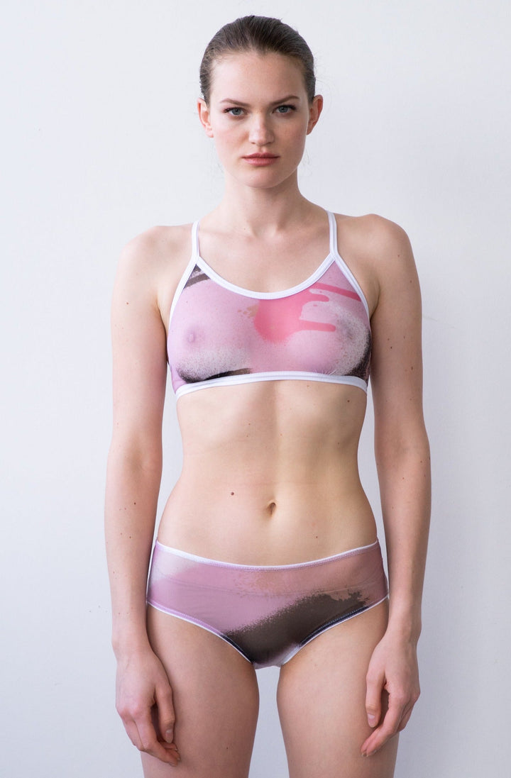 MID RISE BRIEF IN PINK MESH