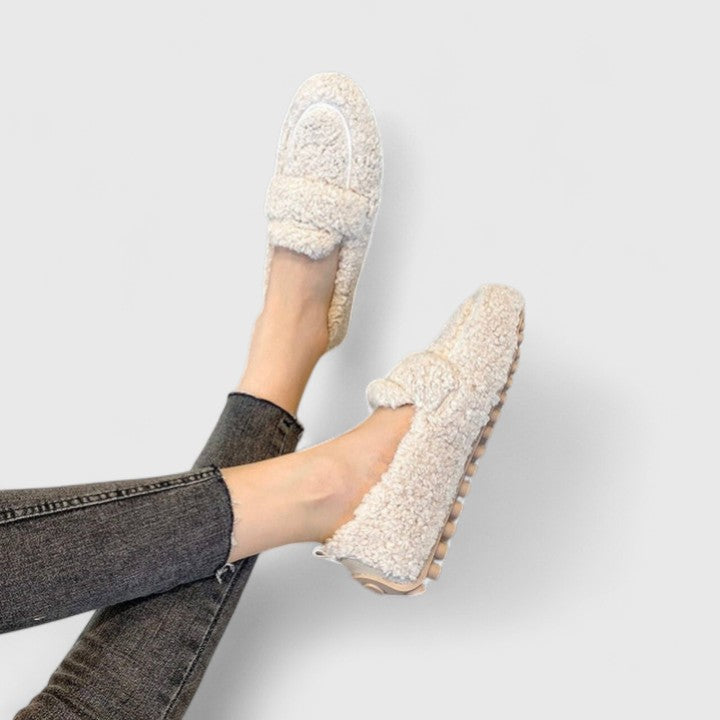 Lucie Elegantní Kožešinové Mocasíny Hřejivým Vložkem