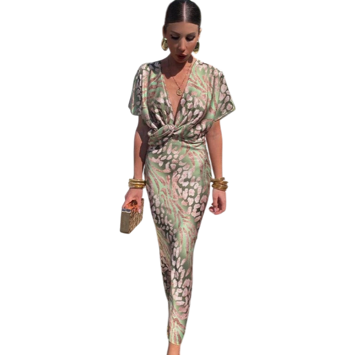 Veronika – Elegantní zavinovací maxi šaty
