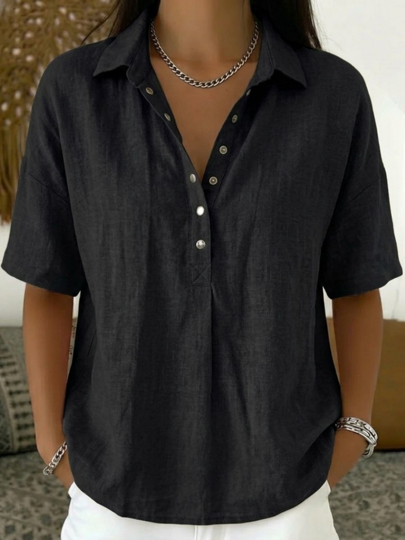 Jitka | Blůza s límcem a detailem knoflíků