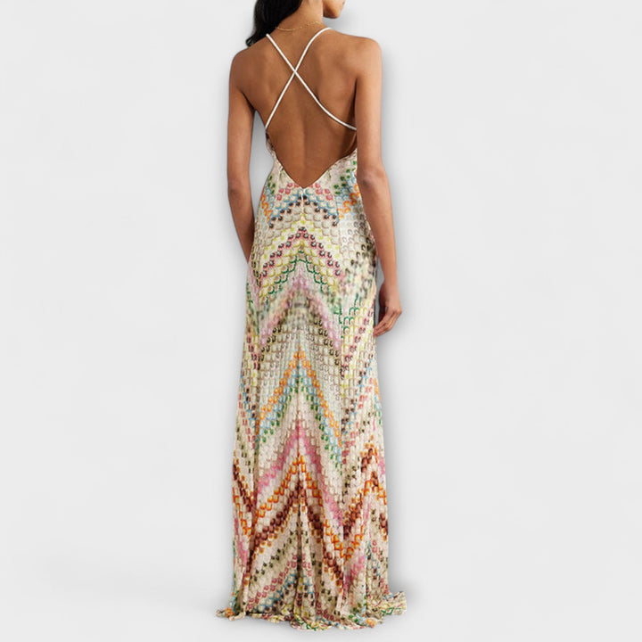 Remi - Maxi šaty s barevným herringbone vzorem od Missoni