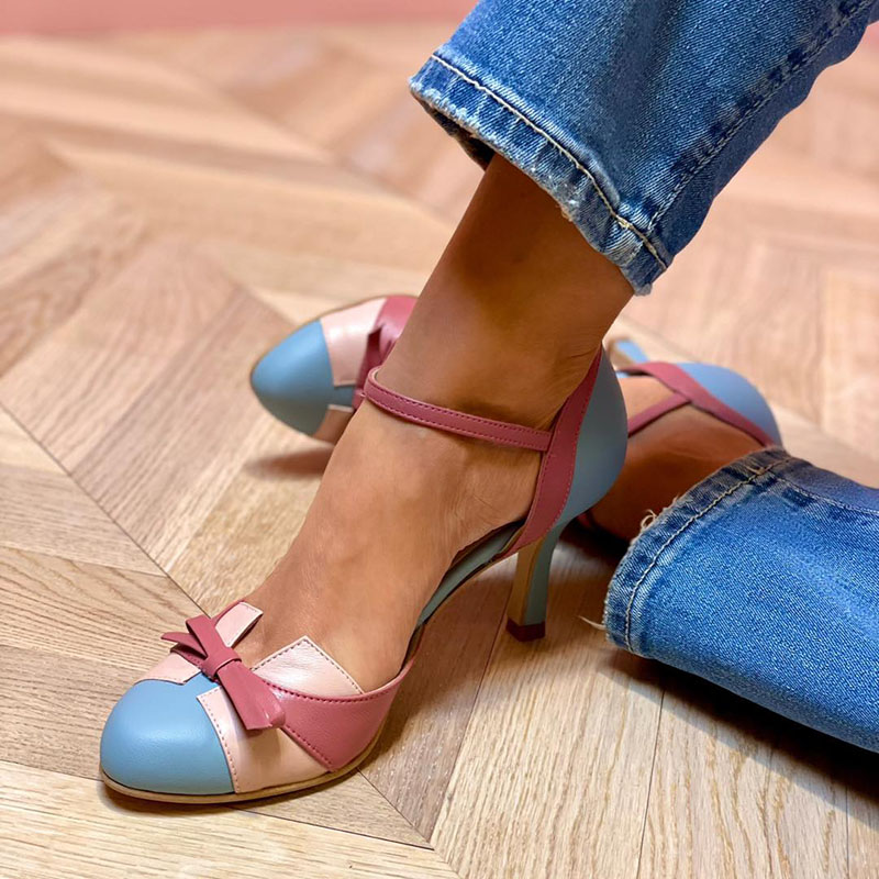 Bellarosa | Barevné sandály s uzly a pásky, s kulatou špičkou