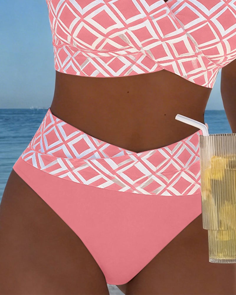 Nina™ — Luxusní bikini s geometrickým potiskem ve více barvách