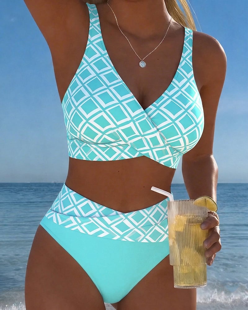 Nina™ — Luxusní bikini s geometrickým potiskem ve více barvách