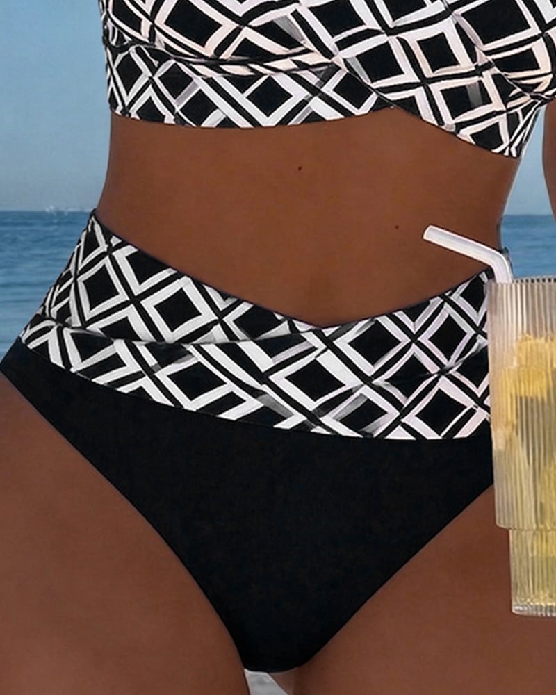 Nina™ — Luxusní bikini s geometrickým potiskem ve více barvách
