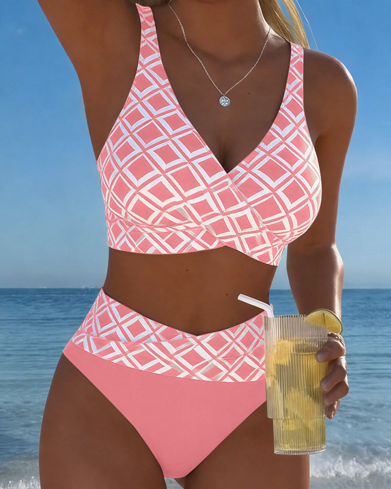 Nina™ — Luxusní bikini s geometrickým potiskem ve více barvách