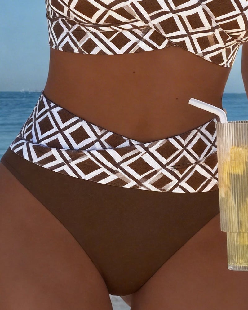 Nina™ — Luxusní bikini s geometrickým potiskem ve více barvách