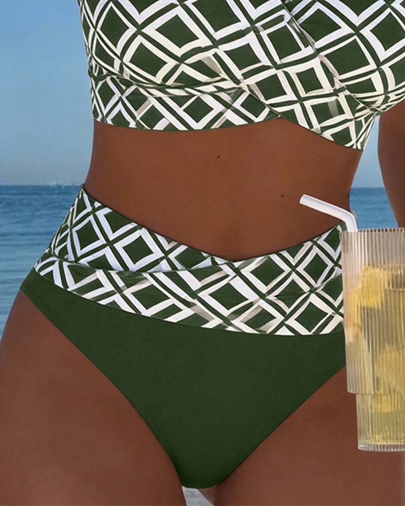 Nina™ — Luxusní bikini s geometrickým potiskem ve více barvách