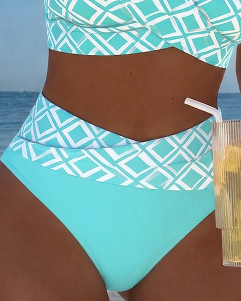 Nina™ — Luxusní bikini s geometrickým potiskem ve více barvách